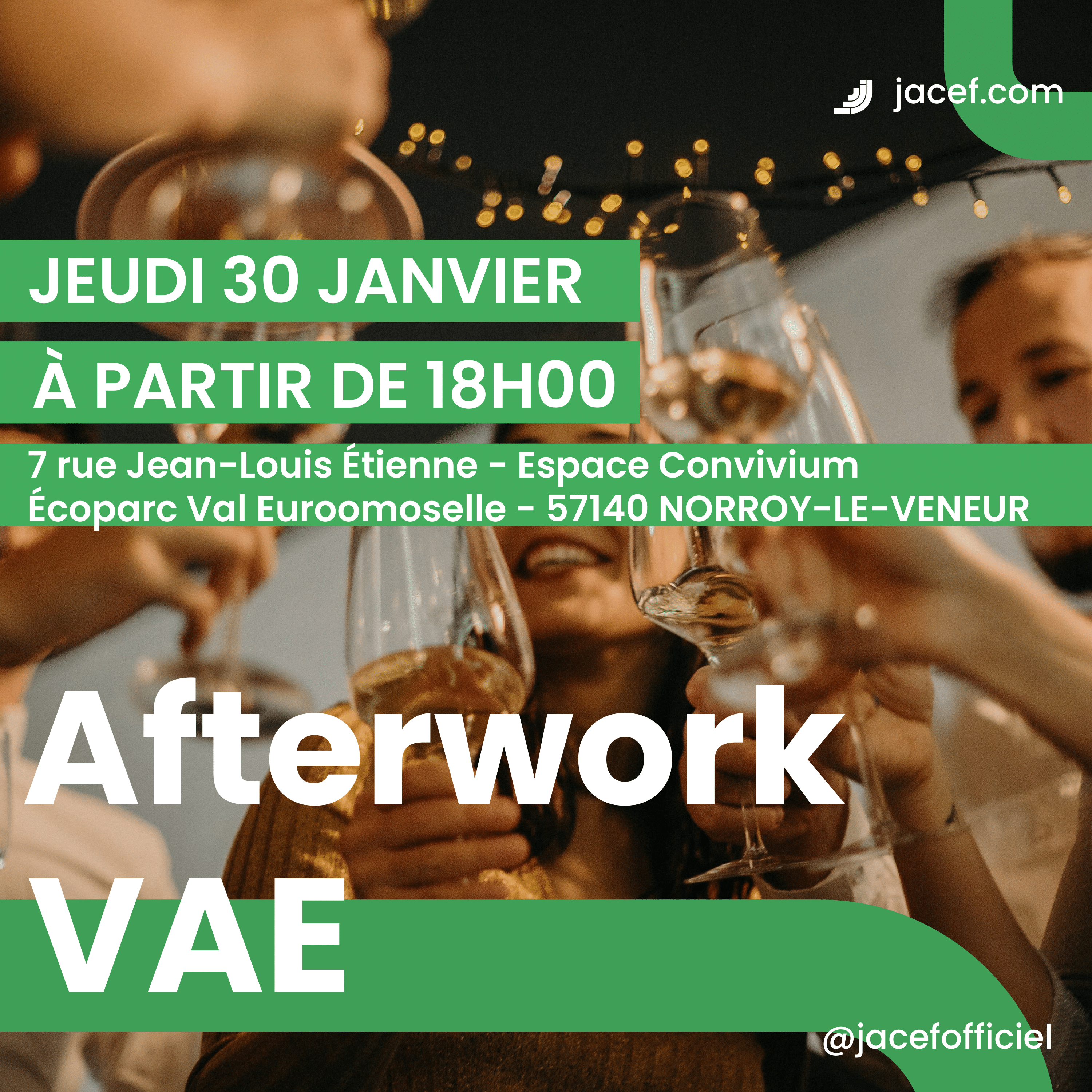 Visuel d'un flyer pour promouvoir l'afterwork